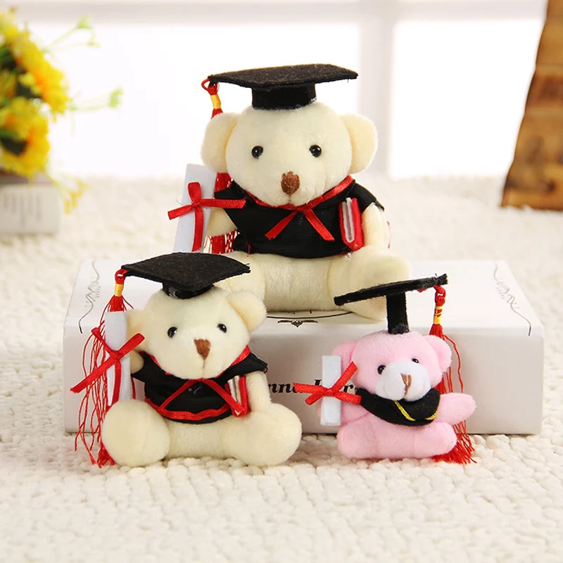 Nette Plüsch Fell Pompon Arzt Teddy Puppe Keychain Frauen Bär Spielzeug Schlüsselanhänger Frauen Tasche Auto Halter Hochzeit Graduation Valentine