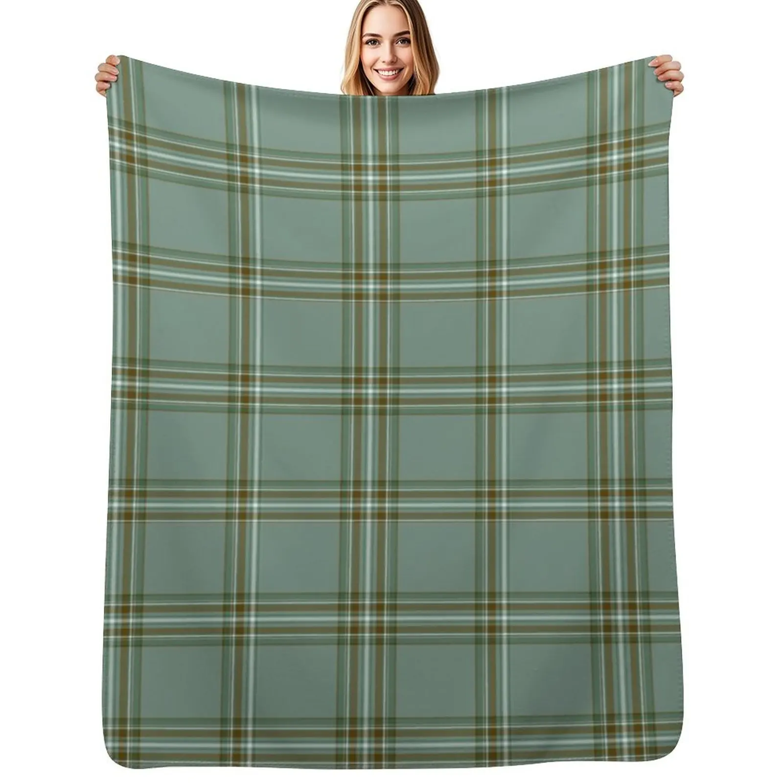 Clan Kelly Tartan Throw Blanket Faux Fur Soft Warm Blanket for Bed