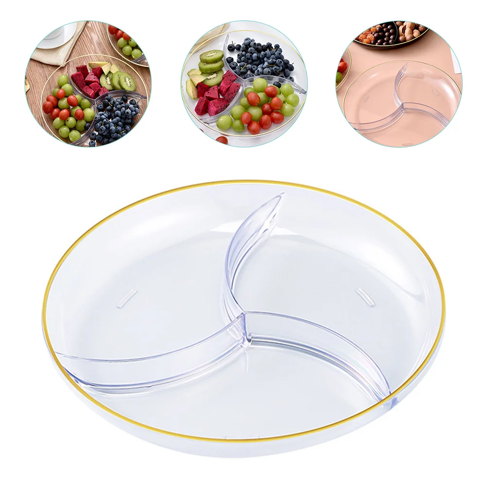 

Fruit Plate Plastic Snack Serving Tray Compartment Food Organizer For Dried Berries Nuts Chocolate Dessert Tea Time Bbq