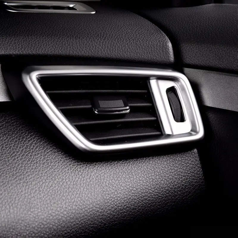 ABS Chrome Car Front Console Air Condition Vent Outlet Cover Trim For Nissan X-Trail XTrail Rogue T32 2014-2020 2021 Accessories