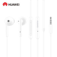 Original Huawei AM115 Wired Earphones 3.5mm Headphones Half in-Ear Earbuds with Microphone Headset High Fidelity Sound Quality