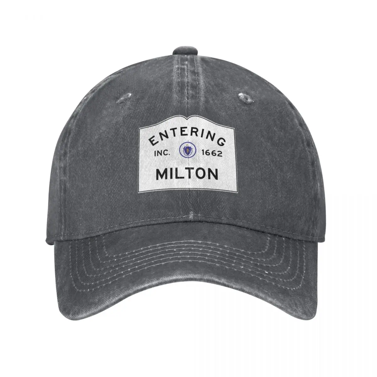 Entering Milton Massachusetts - Commonwealth of Massachusetts Road SignCap Baseball Cap Anime Hat Golf Wear Rave Male Women's