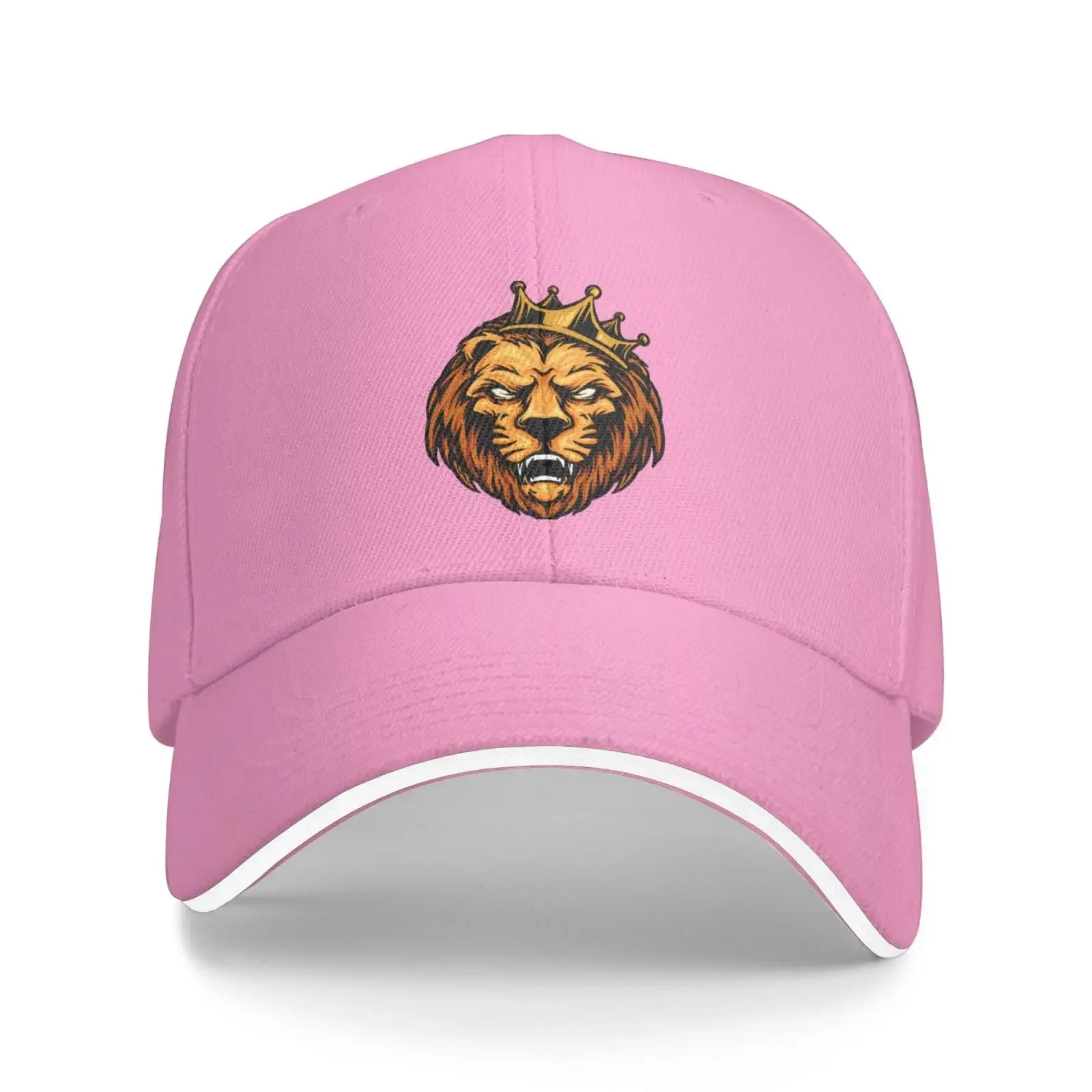 Lions King Head Baseball Cap Sandwich Brim Hats for Men Women Adjustable Dad Caps