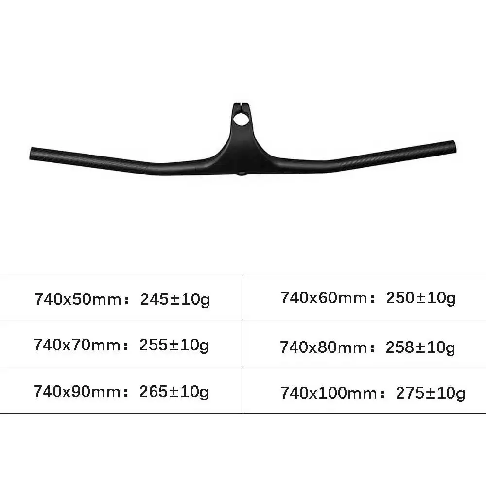 Elitaone 초경량 카본 MTB 핸들바 - 산악 자전거용 22도 통합 스템 740mm 스템 50-100mm 자전거 부품