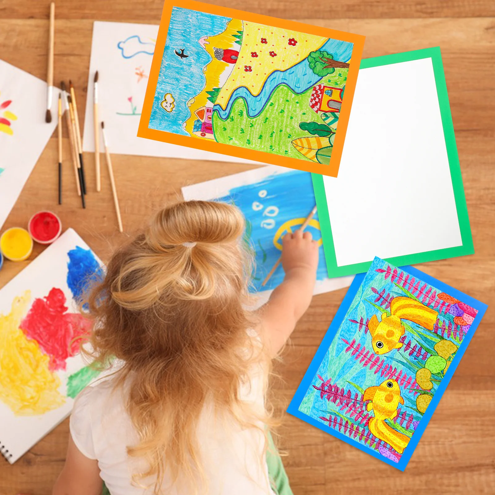 

10 Sheets Thick Cardstock Painting Paper Colored Border Paperboard for Drawing Sketching Sketch Paper DIY Crafts