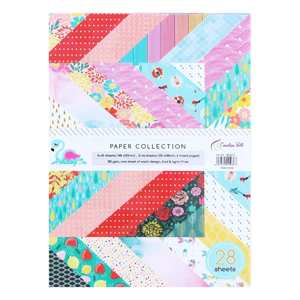 Creatief pad A5 A6 Scrapbook Decoratief papier Regendruppel Bloempatroon Journaling Achtergrondpapier voor doe-het-zelf knutselen Kaarten maken