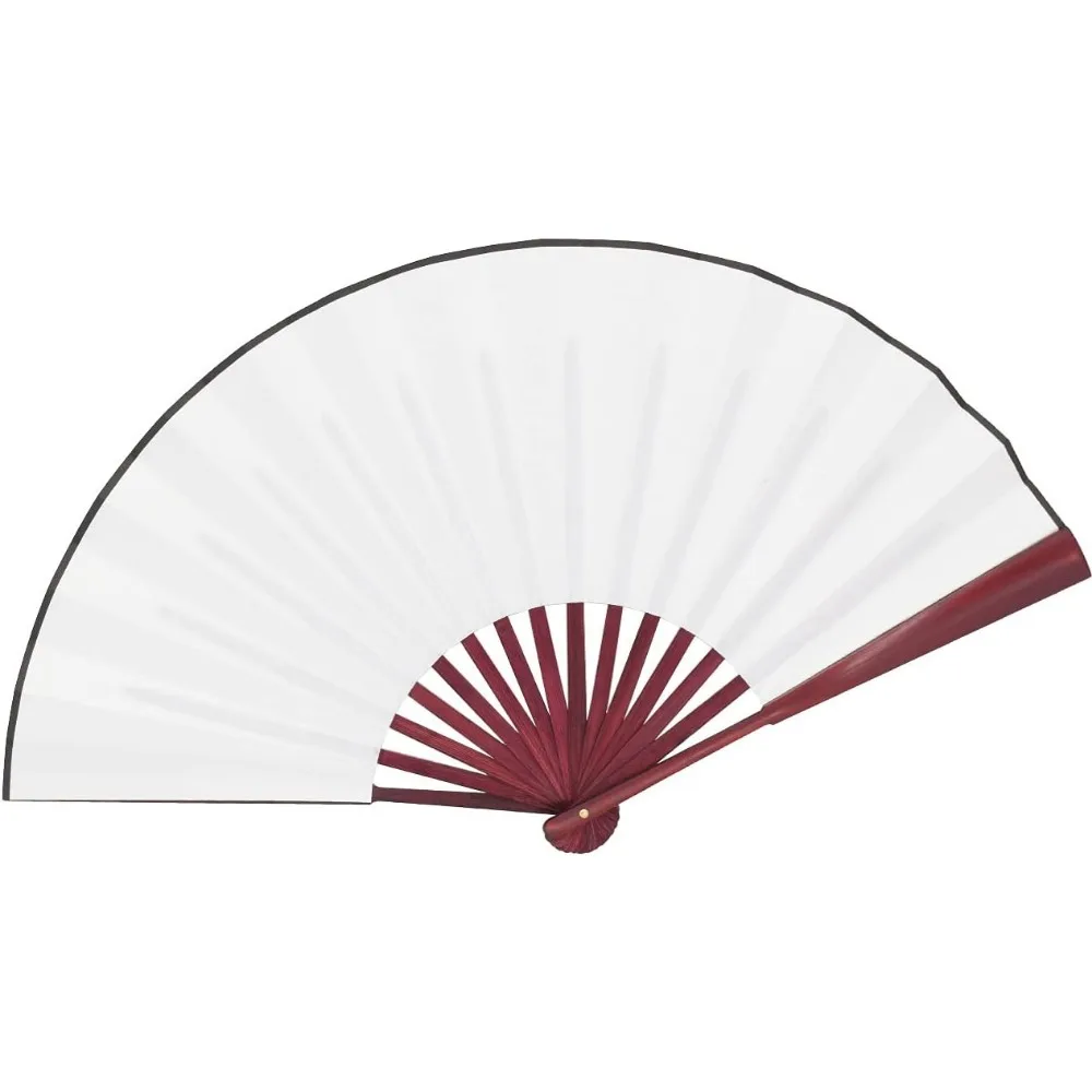 

Traditional Bamboo Folding Fan White Handcrafted Chinese Art