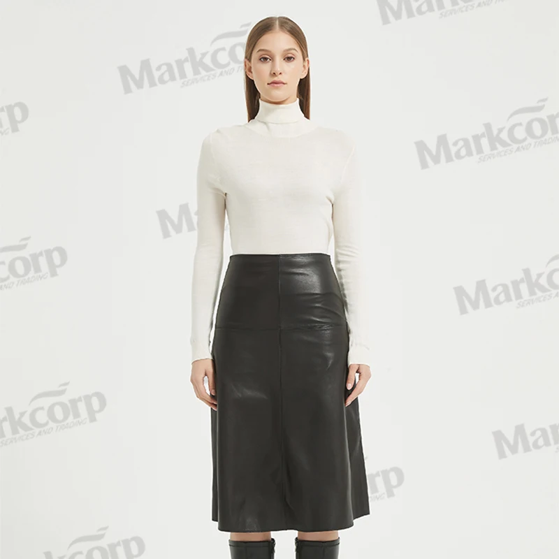 

Markcorp Autumn/Winter New Sheepskin High Waist Versatile Retro A-line Skirt