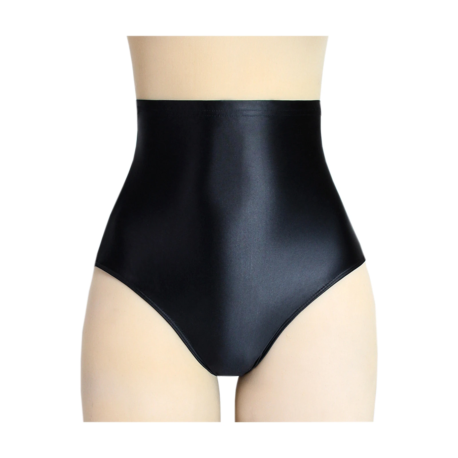 

Women's Smooth Oil Glossy Briefs High-waisted Tights Underpants Silky Yoga Sports Training Solid Underwear Swimming Shorts