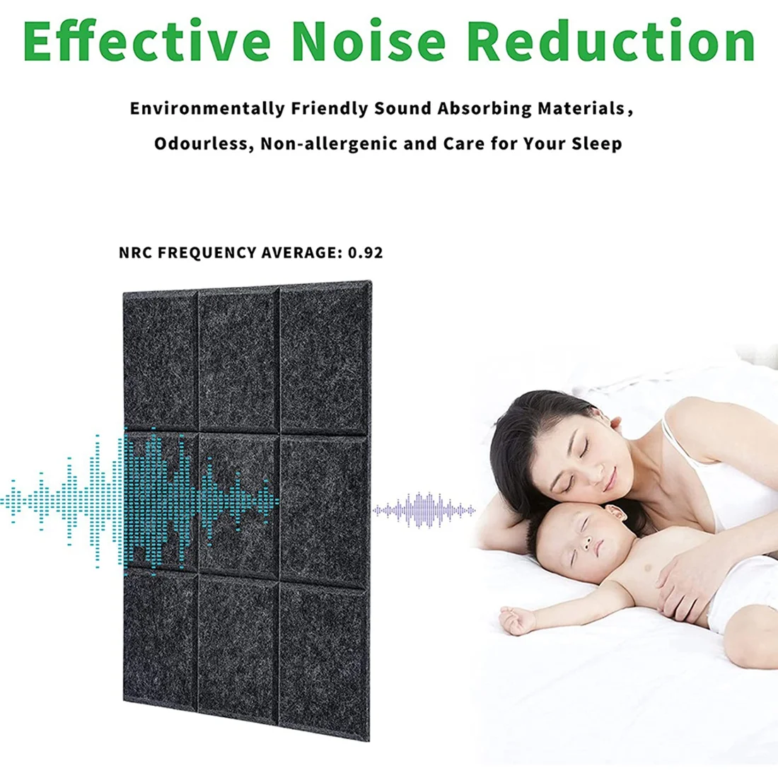 A88M 6 uds paneles acústicos autoadhesivos azulejos decorativos, paneles de sonido 9 tableros de pines de malla, tratamiento acústico para estudio, gris oscuro