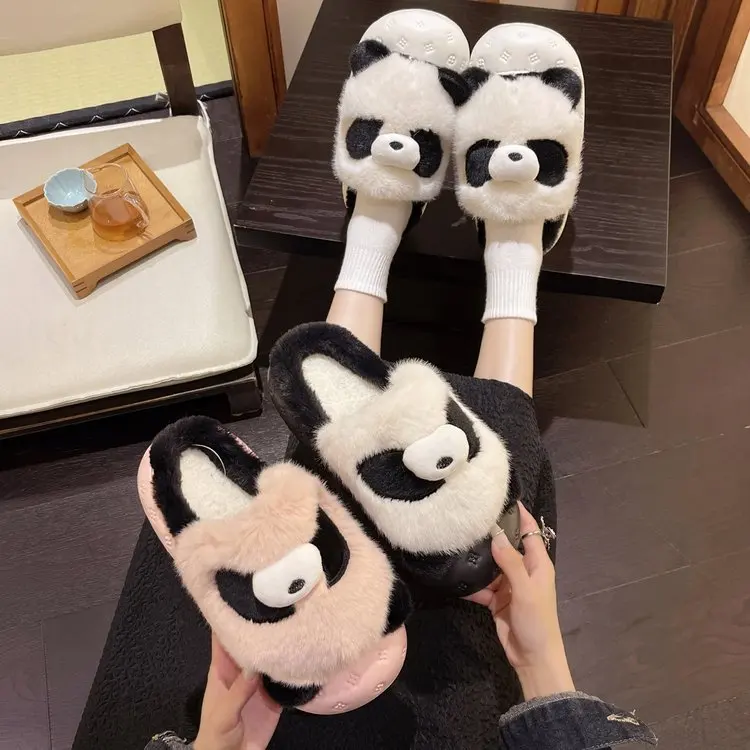 real pictures 2023 Winter Warm Slippers Boy and Girls Indoor Non-slip Cotton Shoes Animal Cartoon Slides Cotton Slippers