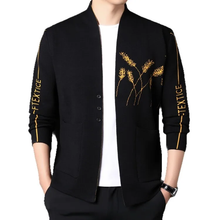 Cardigan Knitted Sweaters for Man Korean Style Turned Down Collar Jackets Sweater High Quality Casual Winter Warmer Knit Clothes