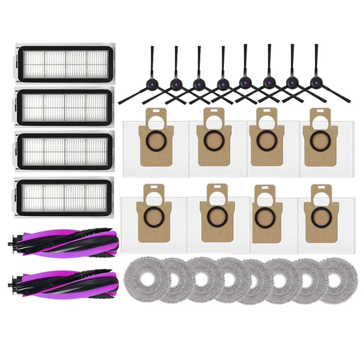【HOT A20Z】 Brosse principale, brosse latérale, filtre, chiffon de nettoyage, sac à poussière pour aspirateur robot P20 PRO / T5 Pro, pièces de rechange
