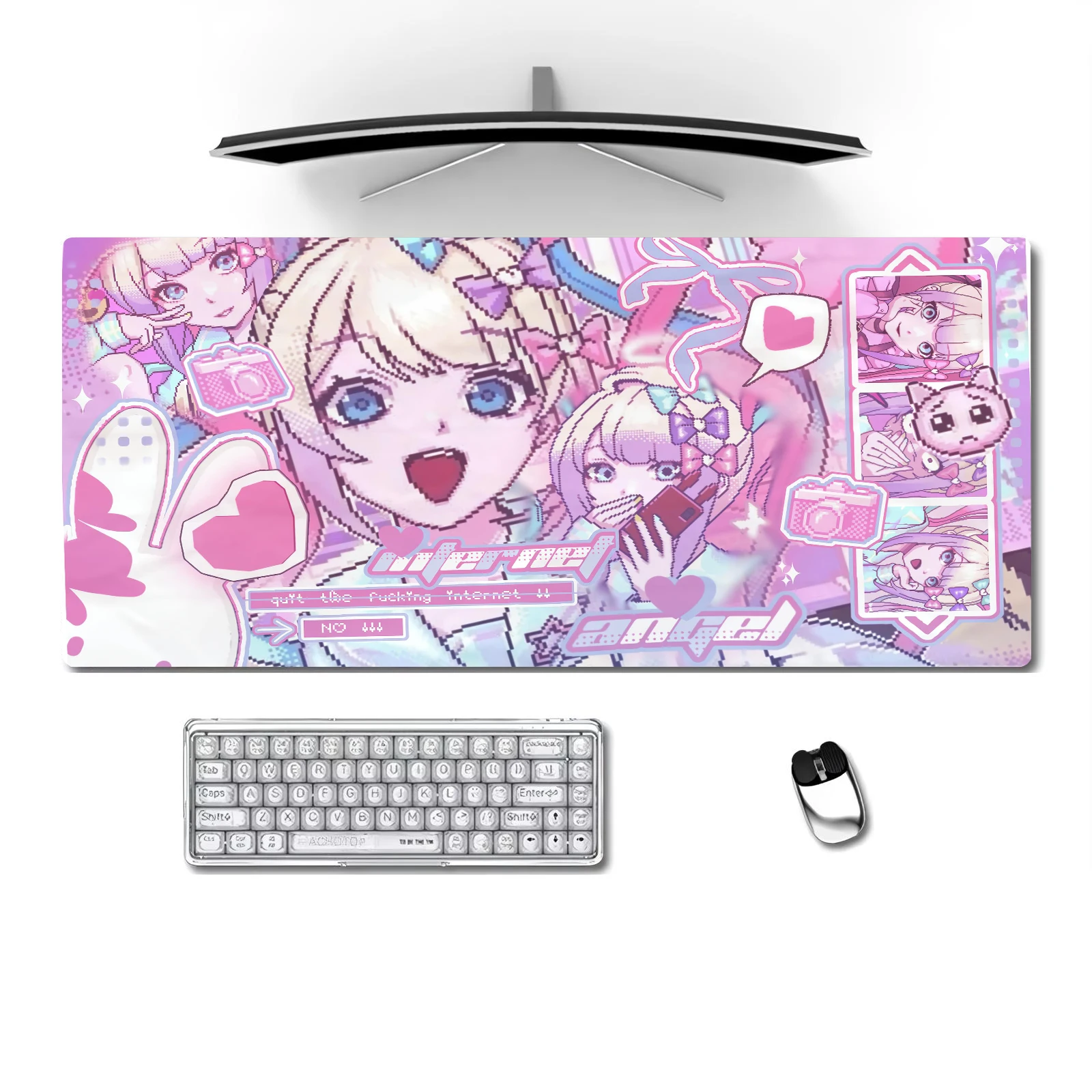 

Cute Girl Anime Cartoon Large Size Anti-slip Rubber Mouse pad Computer Gaming accessories Keyboard Desktop Decor Mat for Offices