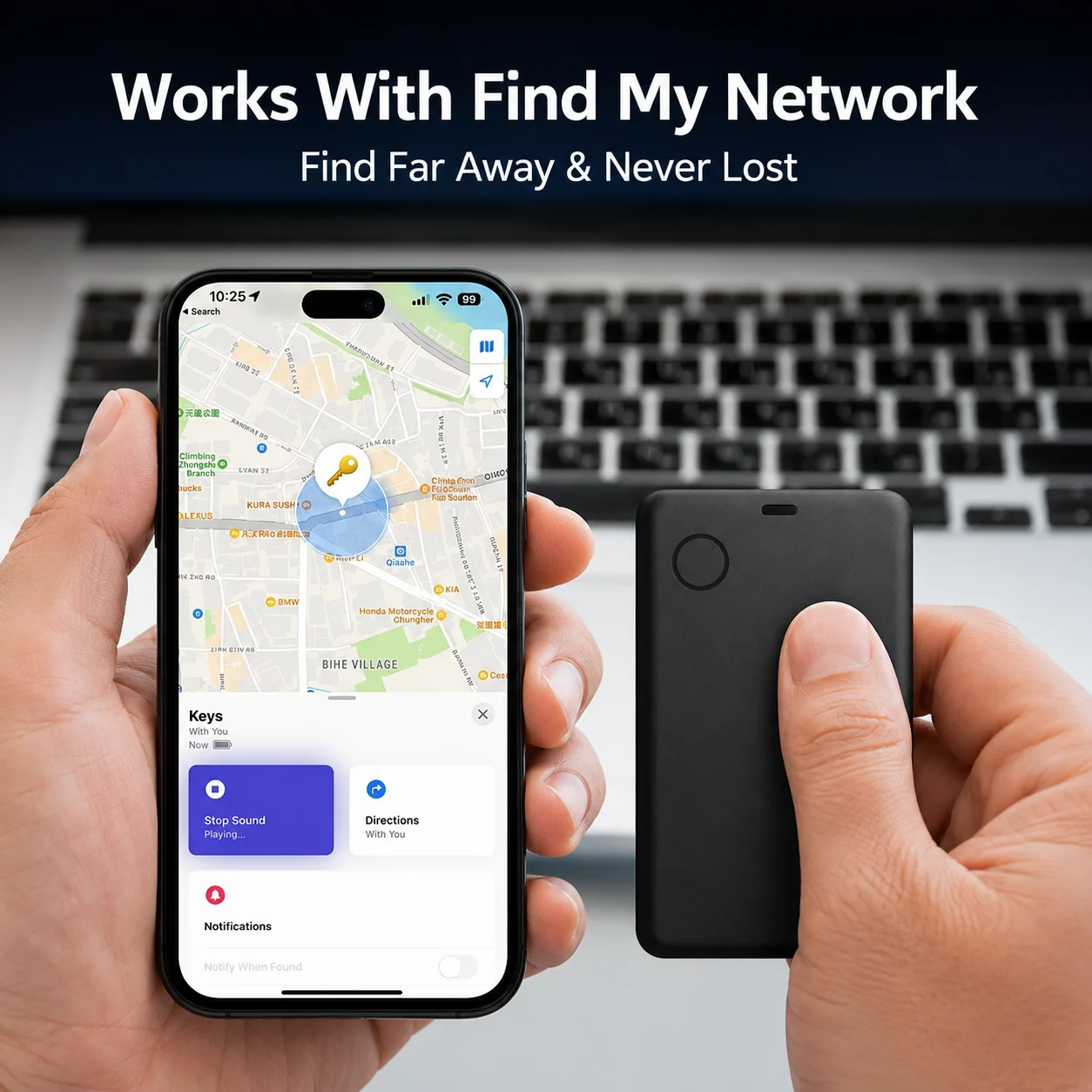 Smart Card for iOS, Wallet Tracker Work with Apple Find My APP, Item Finder Locator