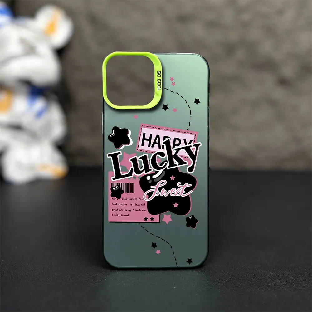 Gourde Funny Cute Graffiti Trendy Printstream Phone Case for iPhone 12 11 13 IMD 14 15 16 Max Pro Plus Laser Cover