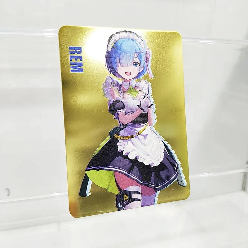 Anime Goddess Story DIY ACG Tabletop Games Metal Laser Cards Rem Toys for boys Collectible Cards Christmas Birthday Present