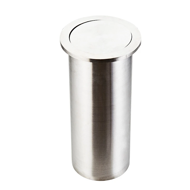 Table Embedded Stainless Steel Trash Can Flip Flap Trash Can Decorative Kitchen Bathroom