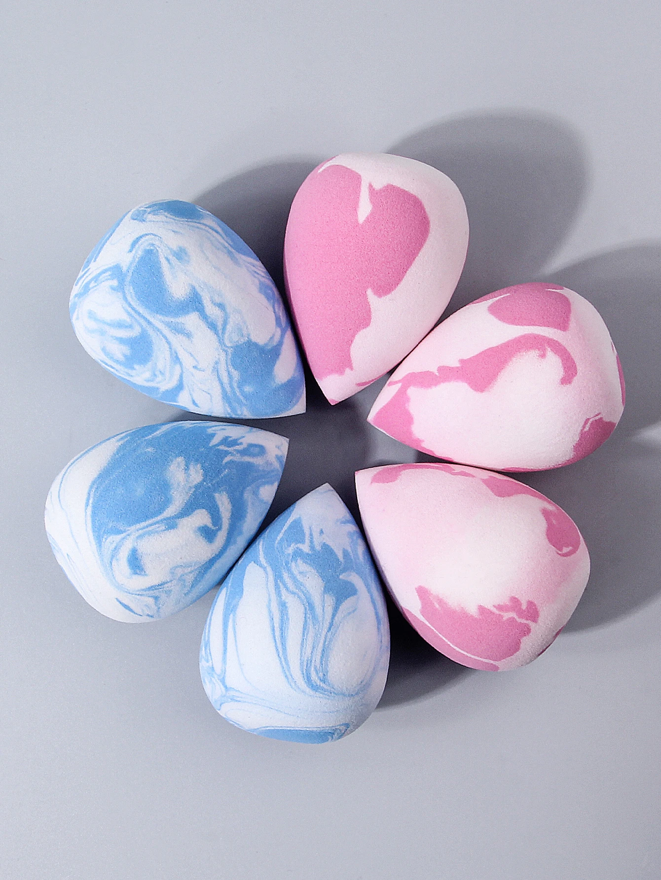 6PCS Ombre Multi-ใช้ฟองน้ําแต่งหน้า-Professional Face Blendingเครื่องมือสําหรับไร้ที่ติLiquid/แป้งและสีเครื่องสําอาง