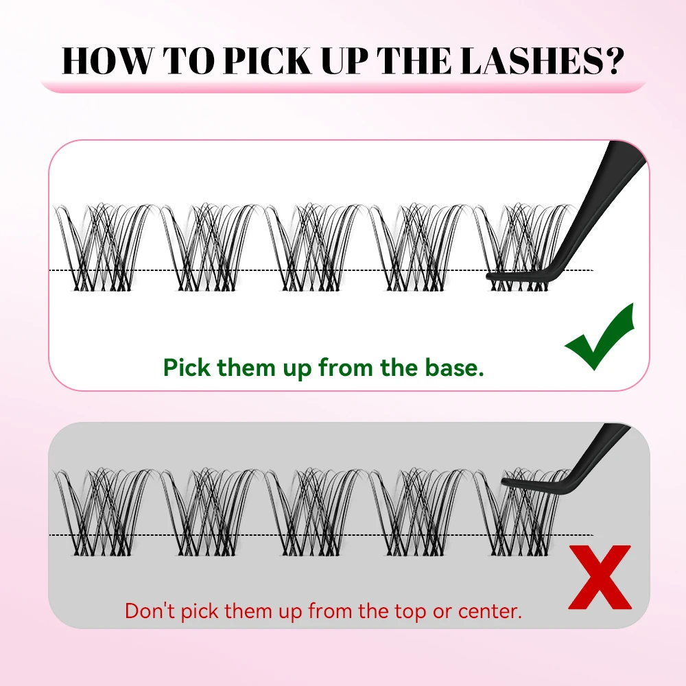 uCoolMe Venus Natural Cluster Lashes DIY False Eyelash Extensions Naturally Born Lash Look Long-lasting Waterproof Makeup Tools