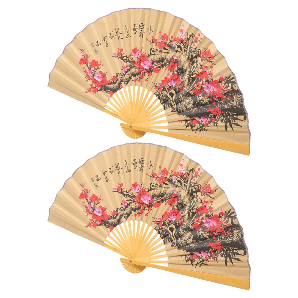 

2 Pcs Hanging Paper Fan Foldable Wedding Props Chinese Party Decorations Traditional Chinese Hanging Decor Wall Decoration