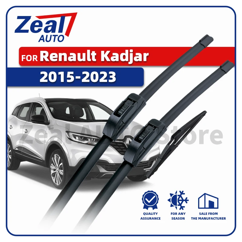 LHD Front Rear Wiper Blades For Renault Kadjar 2015-2023 2016 2017 2018 2019 2020 2021 2022 3pc Windshield 26