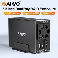 MAIWO 2 Bay HDD Docking Station SATA To USB 3.0 Hard Drive Docking Station for 3.5 Inch Hard Drive Case  with 4 RAID Modes Case