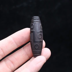 Natural Ebony Tibetan Style Nine Eyes Beads Feng Shui Buddhist Meditation Amulet DIY Jewelry Making Beaded Good Luck Gift