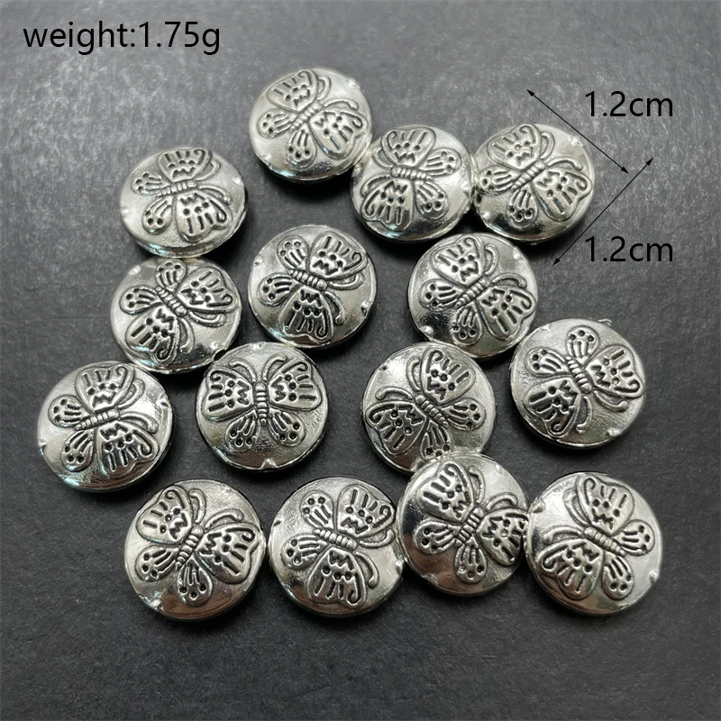 Animal Butterfly Fish Flower Perforated Disc Spacer Bead Handmade Jewelry Supplies Connector Gasket Accessorie Matching 10-20pcs