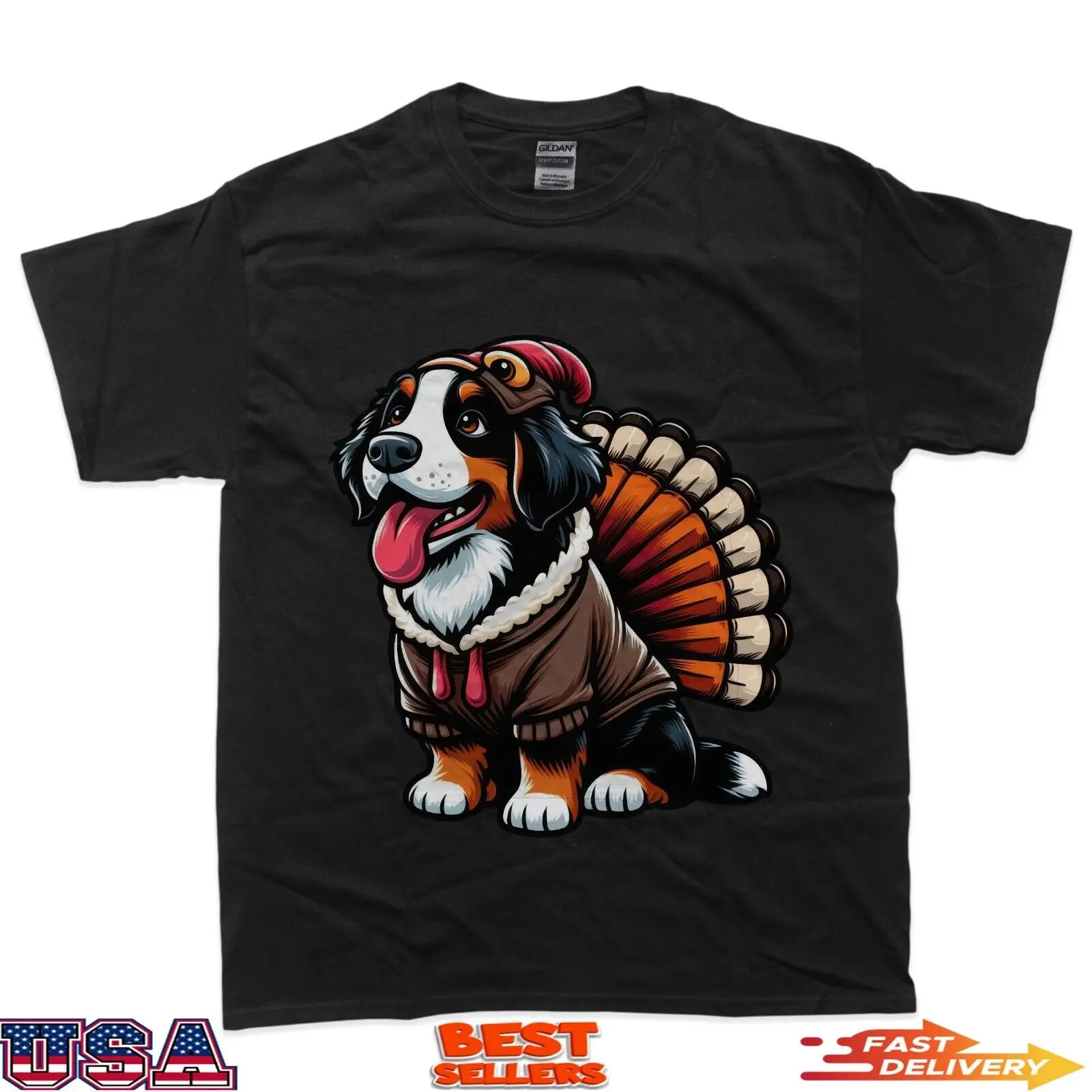 Bernese Mountain Beautiful Thanksgiving Dog Bernese Mountain T-Shirt