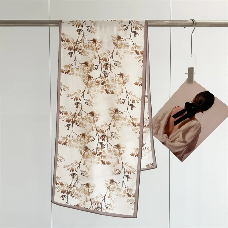

New 100% Mulberry Silk Luxury Stole 140x35cm for Gift Travel Beach Lightweight Elegant Head Scarf Hijab Bandana Neck Wrap Shawl