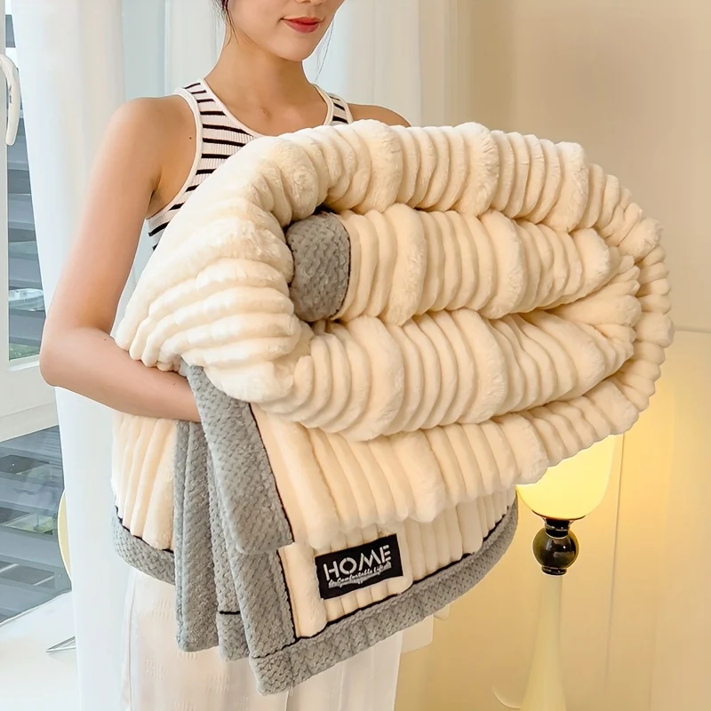 

Modern Striped Luxury Thick Shawl Blanket Soft Warm And Comfortable Bed Blanket Suitable for Sofa Bed Office And Travel