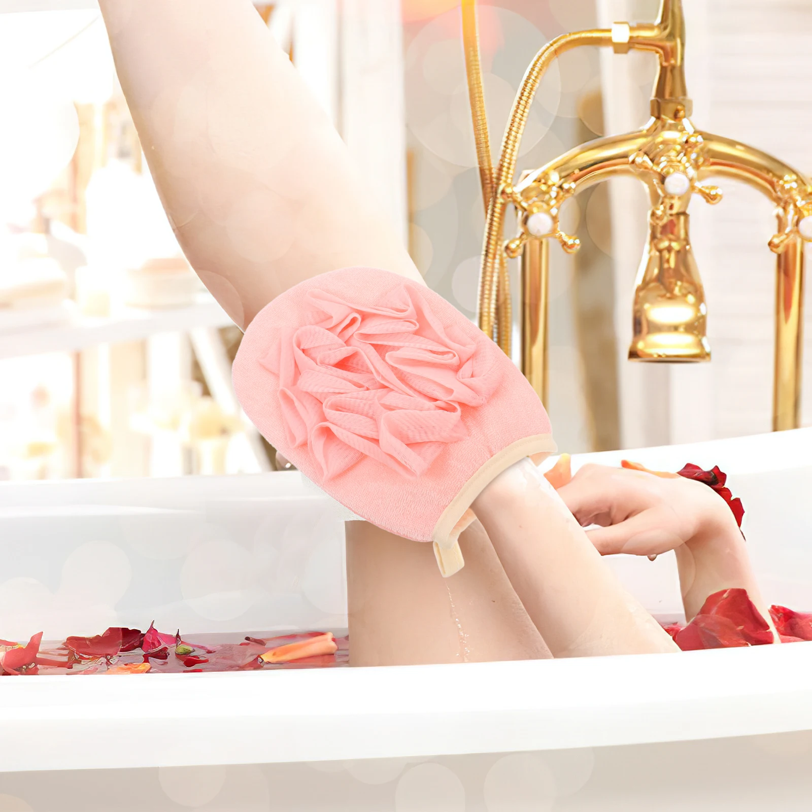 

2Pcs Bath Glove Scrub Set Exfoliating Shower Gloves for Men Body Wash Back Scrubbing Bath Supplies Shower Gloves for Men