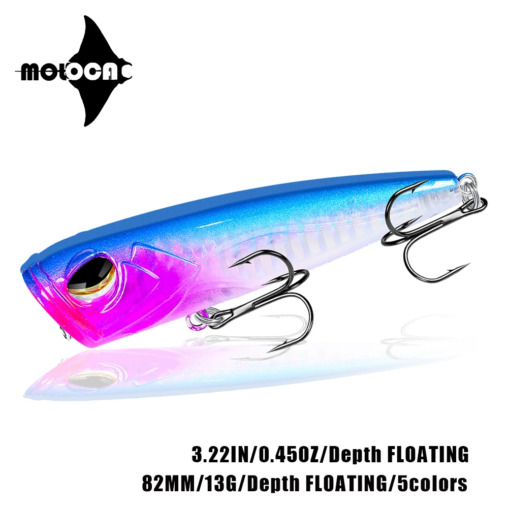 Angeln Zubehör Poppers Köder 13g 82mm Schwimm Pesca Leurre Brochet Isca Künstliche Angeln Zubehor Ausrüstung Dropshipping