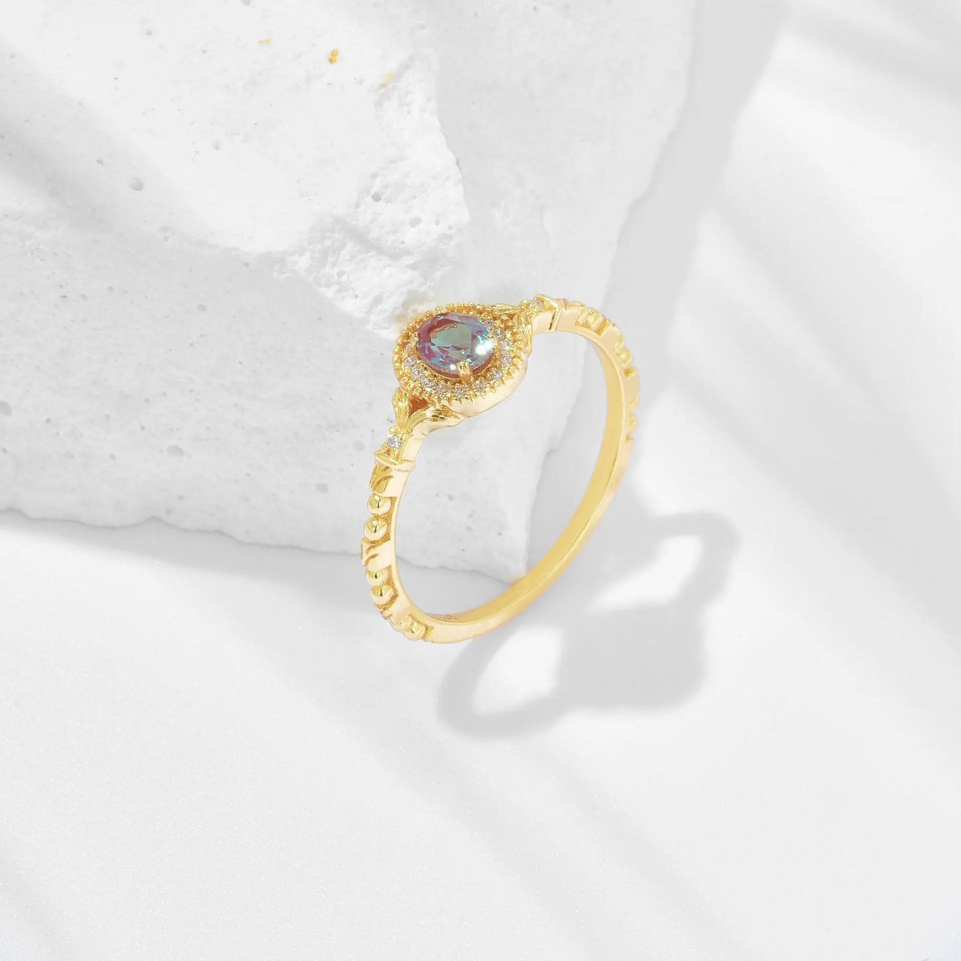 Rings for Women 925 Sterling Silver Gold Plated Fashion Accessories Natural Gemstone Party Fine Jewelry Bijoux Gift