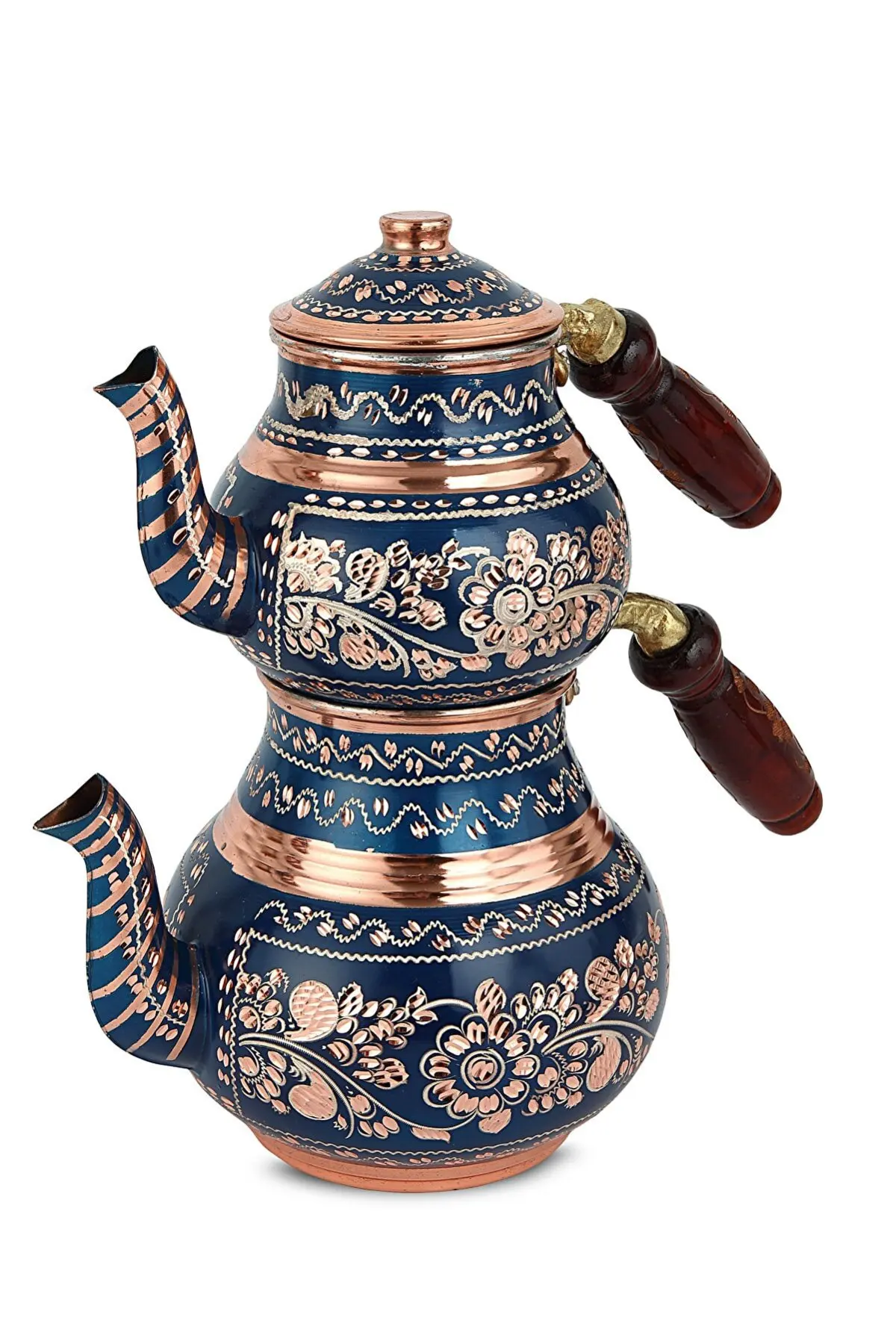 Copper Tea Infuser Medium Size Special Series Decorative Crafts Wooden Handle Heat Resistant Teapot