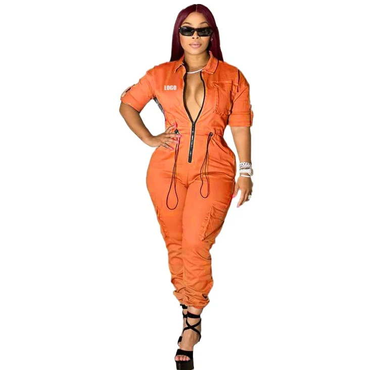 

Женский осенний новый модный комбинезон с логотипом на заказ, брюки, кардиган, комбинезон на талии, S-5XL