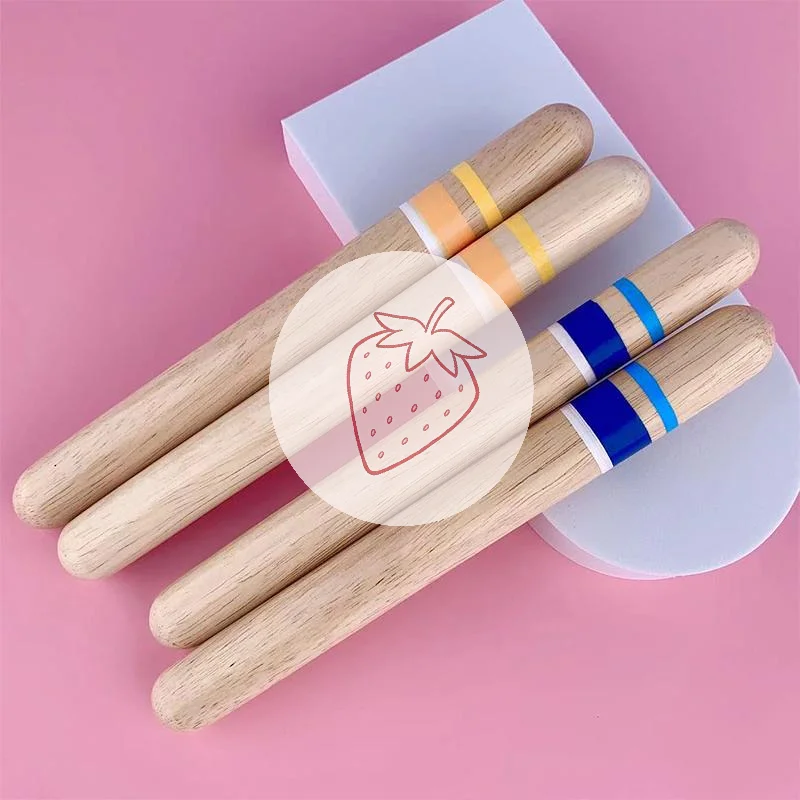 ^#1Pair Classic Rhythm Sticks Wooden Drum Sticks Percussion Instrument Children Musical Toy Rhythm Learning