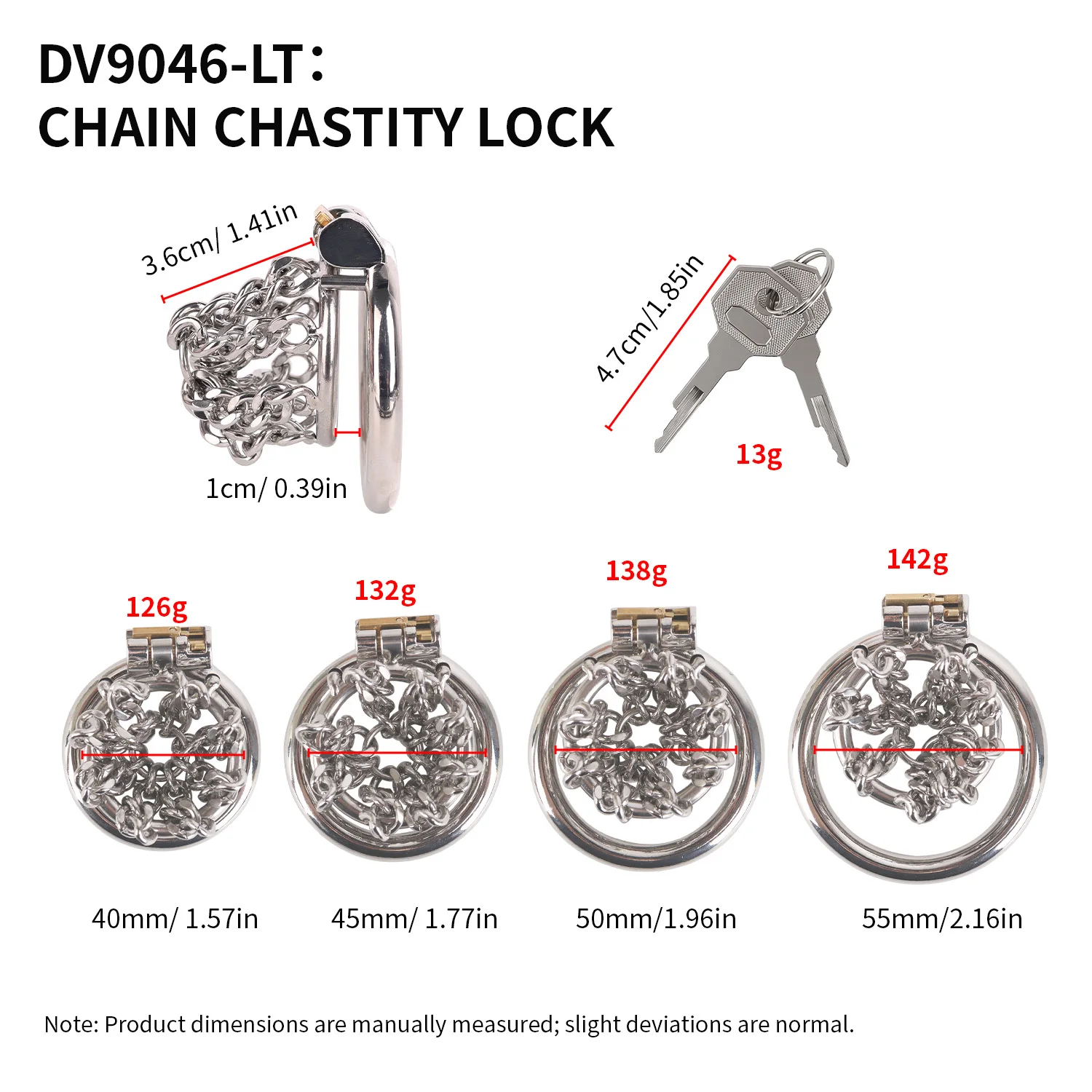 LEZEE Hollow Out Chastity Cage Lock Ring Cock Cages Chain Penis Cage With Key Stainless Steel Cock Locking BDSM Sex Toys