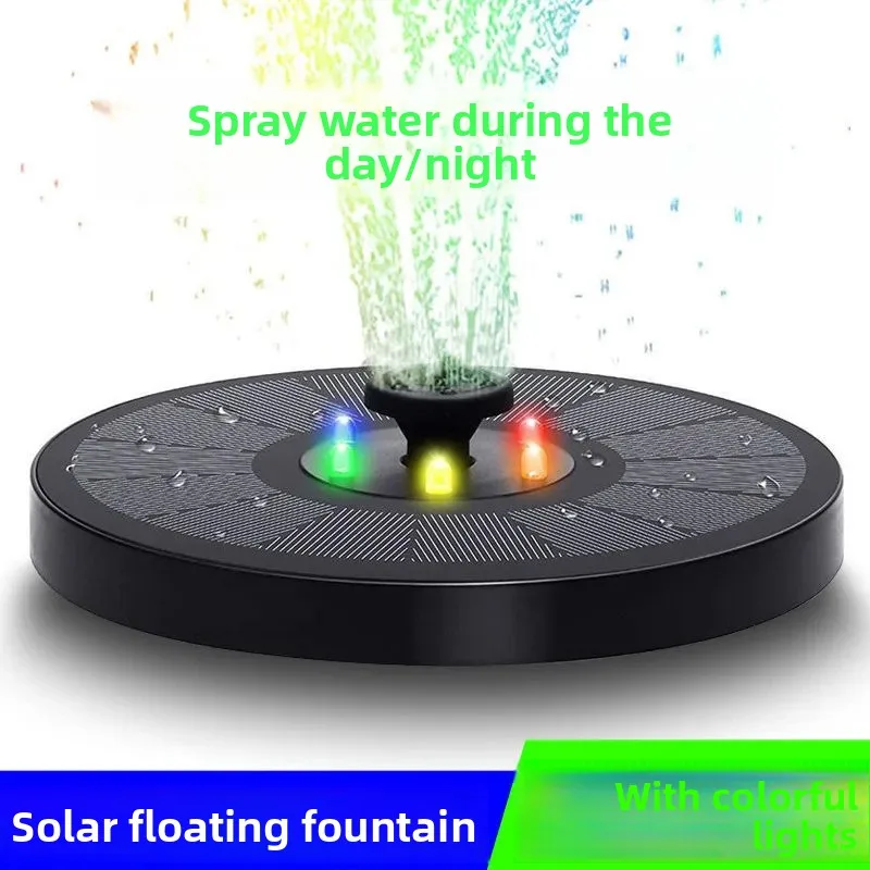 Solar Energy Storage Floating Fountain LED Light 3W Built-in Battery Outdoor Pond Water Landscape Spray Lamp