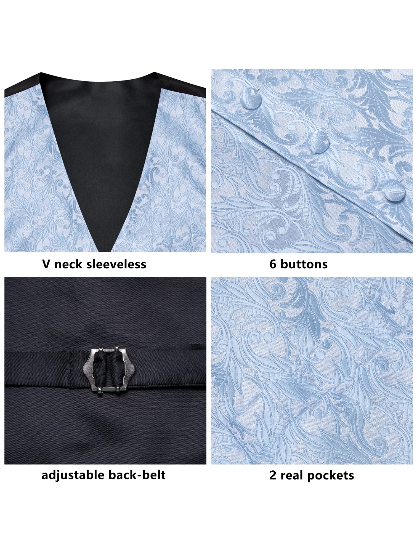 Colete Jacquard Azul Claro com - Men'S Accessories Office avaliação e preço