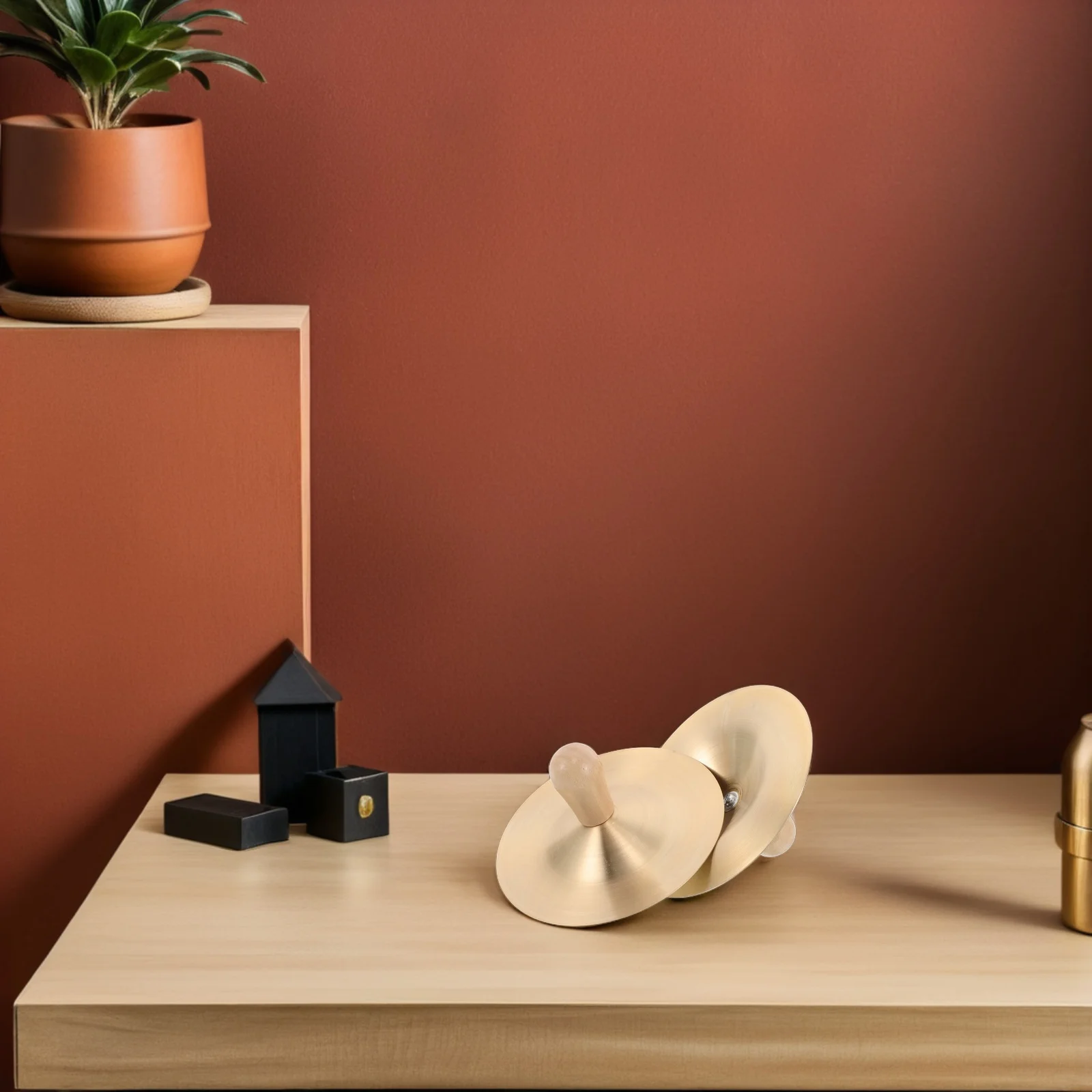 

1Pair Mini Cymbals Small Size for Dancing Props Music Percussion Instrument Finger Cymbals for