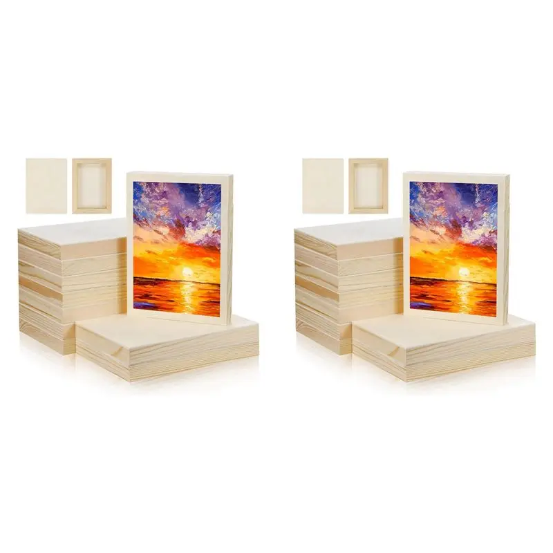 ABRE-20 Paneles de Madera de 5.5x7 Pulgadas, Lienzos de Madera sin Acabado para Pintura, Arte, Uso con Óleos y Acrílicos