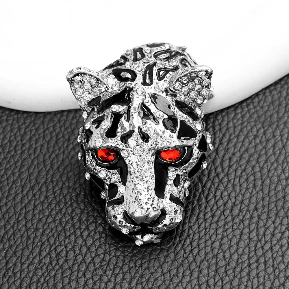 CINDY XIANG Very Large Tiger Leopard Head Brooch Beautiful Animal Pin Unisex Women And Men Fashion Jewelry