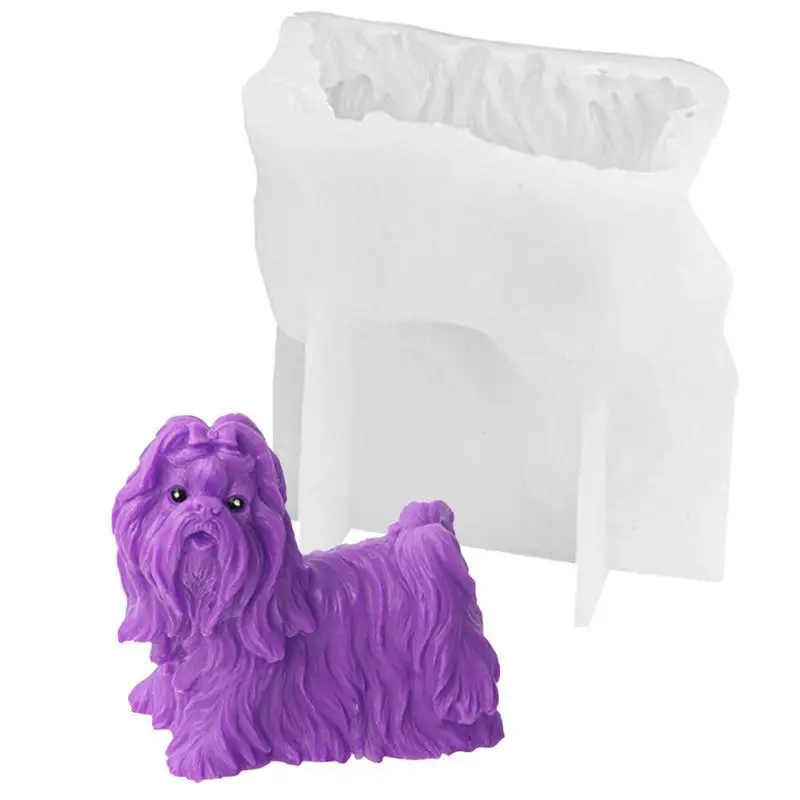 3D Dog Silicone Mold Easy Demoulding Clear Shih Tzu Silicone Molds Cake Fondant Chocolate Mold Epoxy Casting Resin Mould For DIY