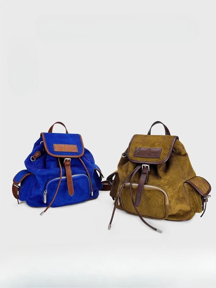 

Trendy Fashion Niche Ladies Corduroy Vintage Backpack