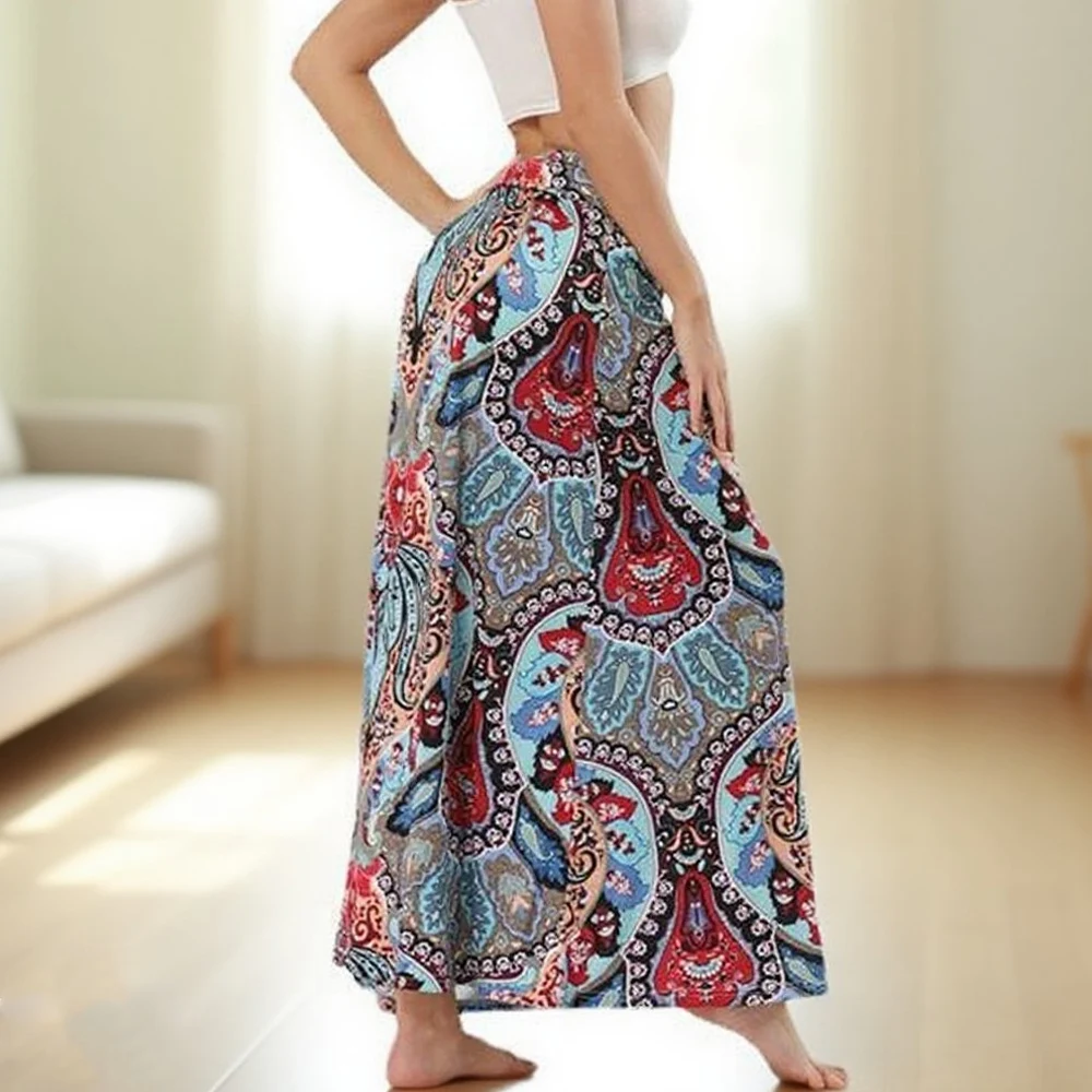 Estate elegante moda Harajuku slim fit abiti femminili larghi casual gonne tutte abbinate gonna a trapezio a vita alta patchwork stampata