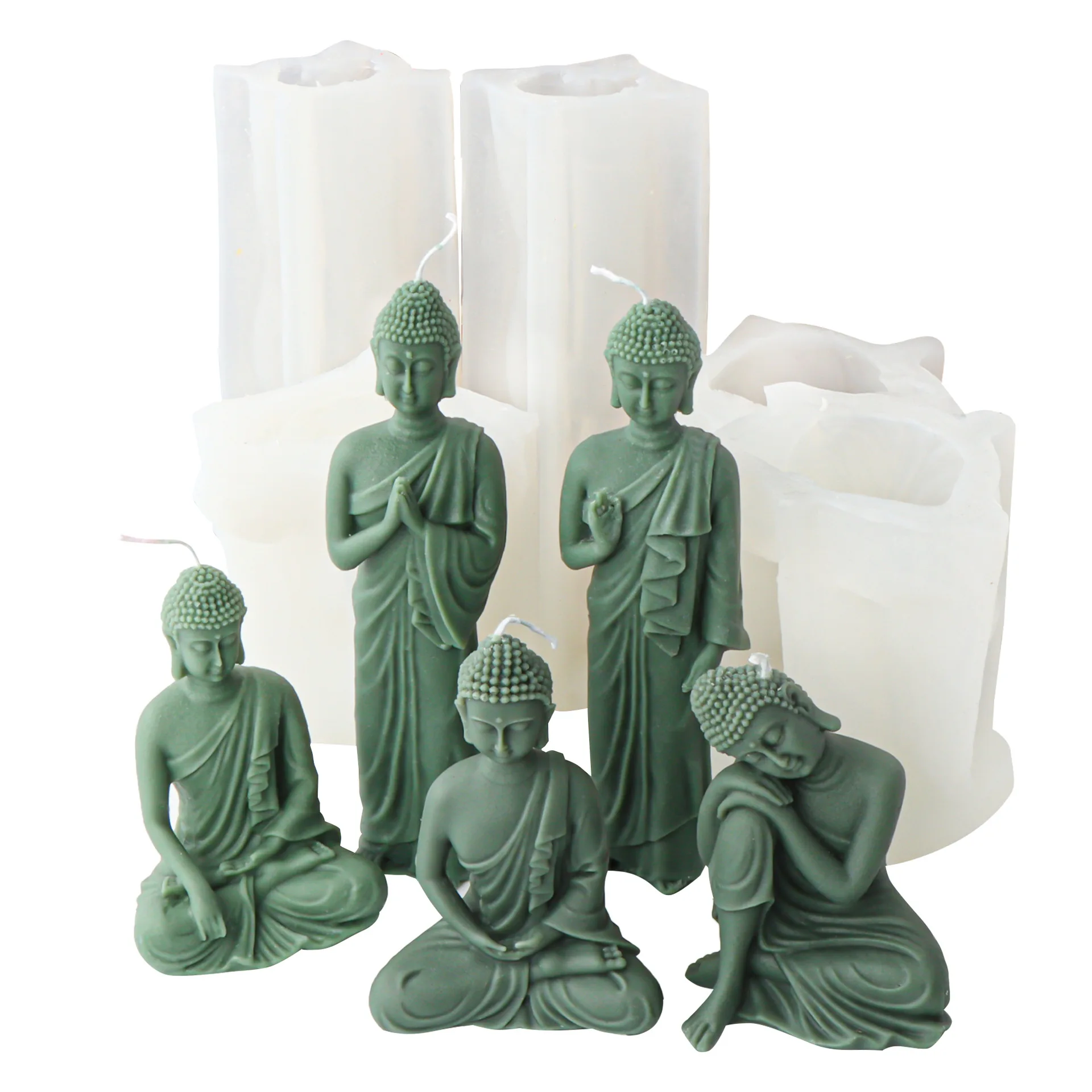 Meditation Buddha Silicone Mold for Handmade Candle Plaster Soap Epoxy Resin Chocolate Decoration Gypsum Ice DIY Baking Mould