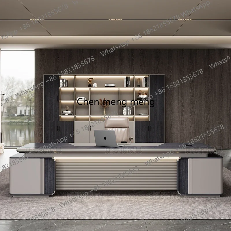 High Quality Designer Office Desk Filing Cabinets Computer Executive Office Desk Shelf Work Modern Wooden Bureau Furniture