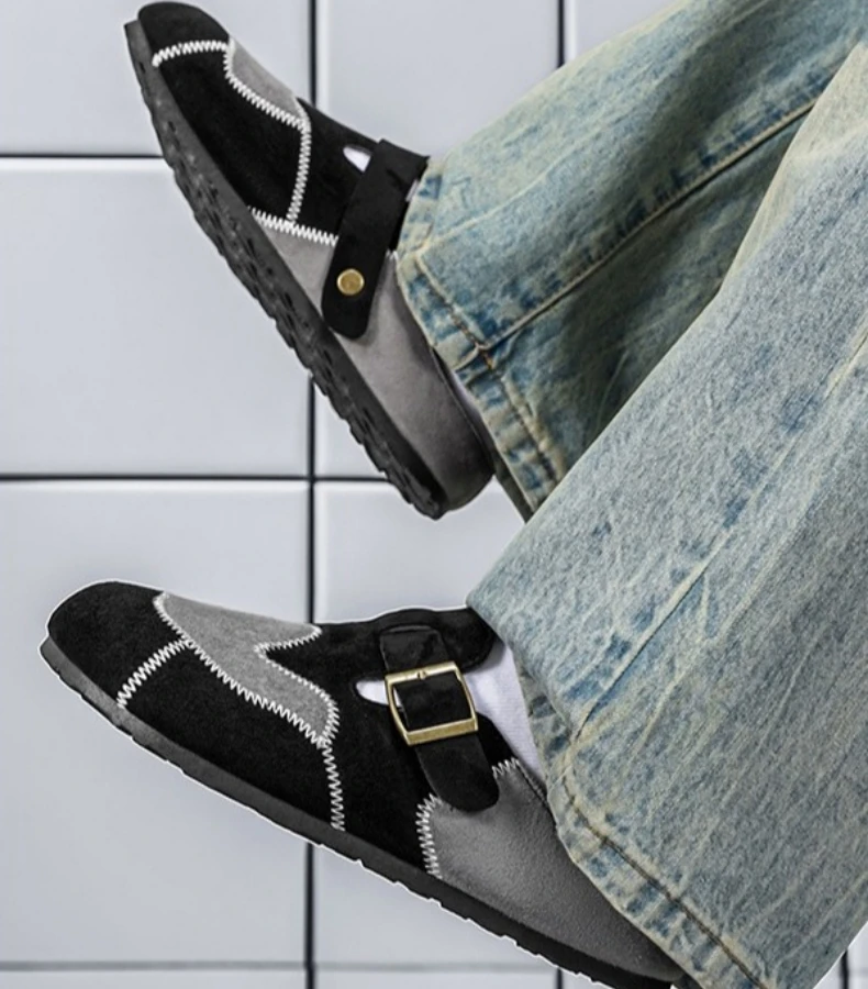 Neue Jugendliche Weichsohlige Lässige Ein-Fuß-Lazy-Schuhe für Herren, Baotou-Herren-Hausschuhe für den Außenbereich – Detail 9